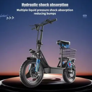 Foldable electric scooter with basket, 500W motor, full suspension, 36V13AH, range of 30 miles, suitable for commuter travel