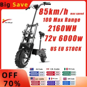 US EU Warehouse 6000w Adult Electric Scooter 85km/h Fast E scooter Foldable Kickboard 11 inch Off-road Tire 100km